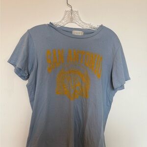 Altar’d State San Antonio Graphic Tee - Blue with Mustard Print